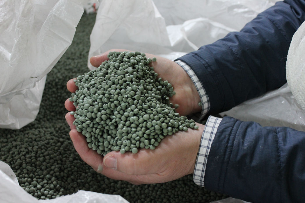 Recycle South bale wrap plastic resin pellets